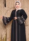 عباية خليجي سوداء  حرير خروج حريمى كود 240