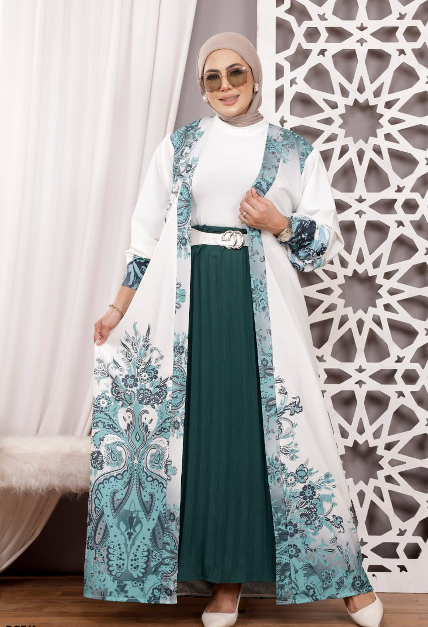 طقم خروج محجبات 4 قطعة حريمى كود 3045