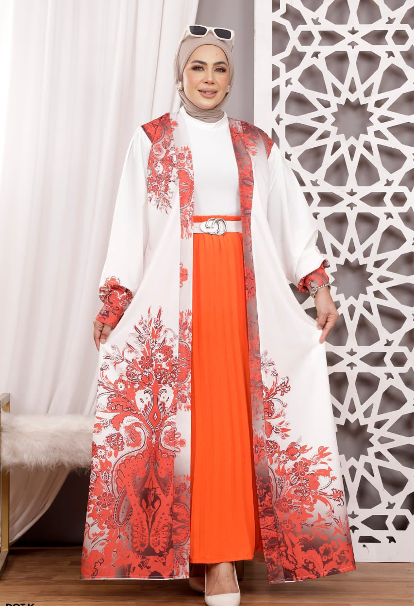 طقم خروج محجبات 4 قطعة حريمى كود 3045