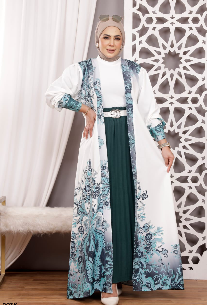 طقم خروج محجبات 4 قطعة حريمى كود 3045