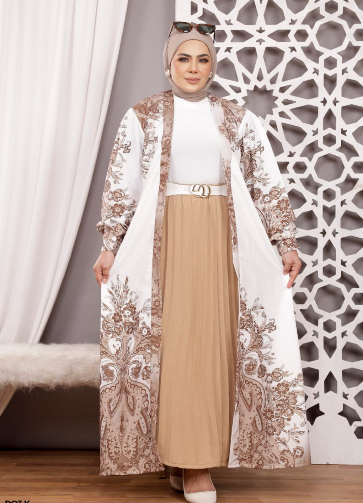 طقم خروج محجبات 4 قطعة حريمى كود 3045