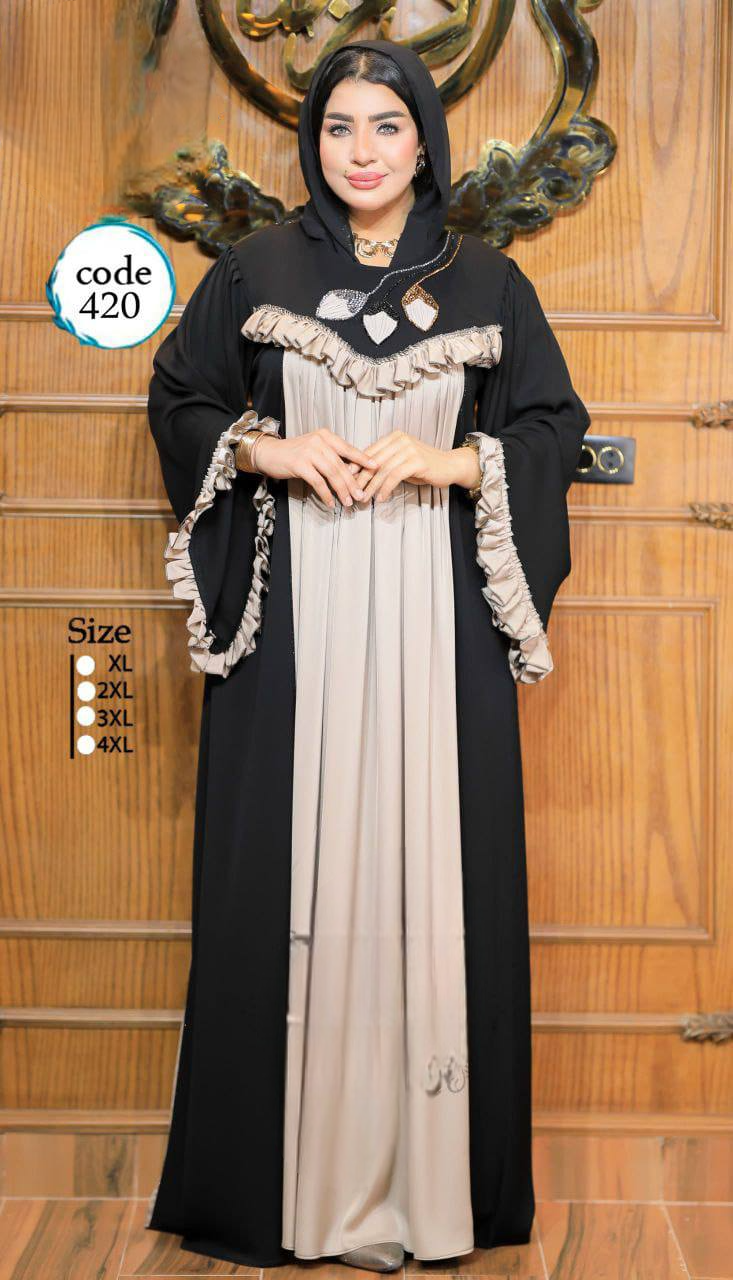 عباية خليجي حرير خروج حريمى كود 4200