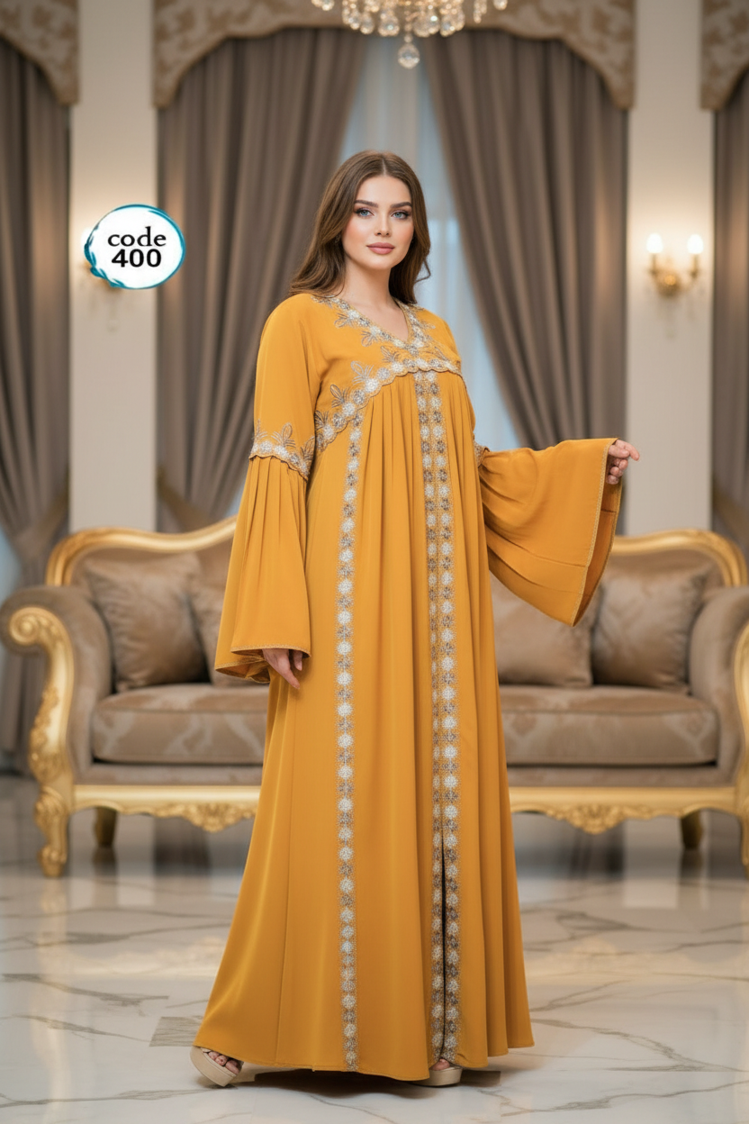 عباية خليجي حرير خروج حريمى كود 400