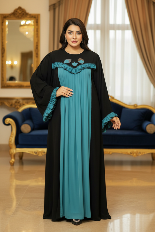 عباية خليجي حرير خروج حريمى كود 4200