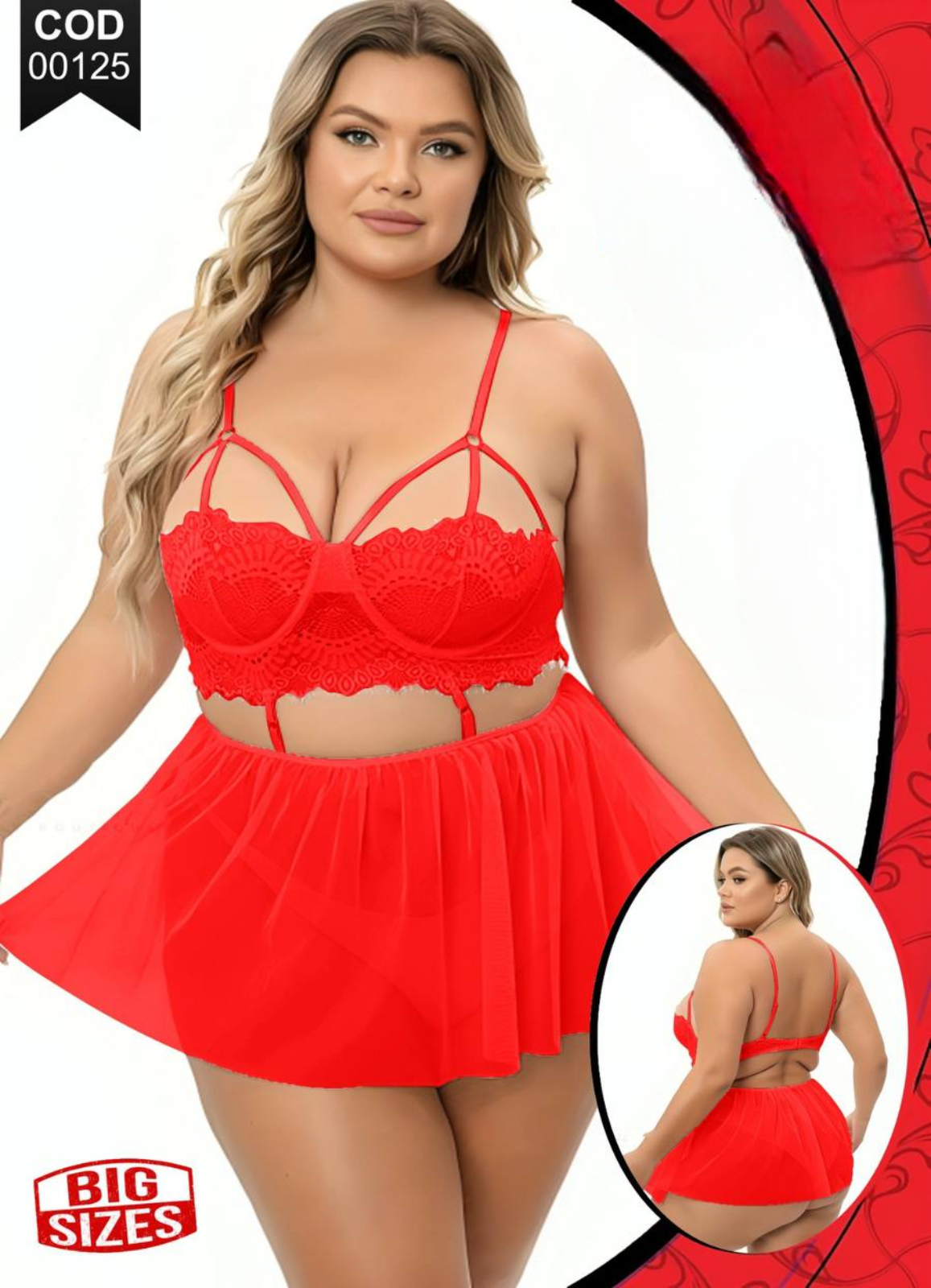 00125 لانجرى شيفون بيج سايز كود