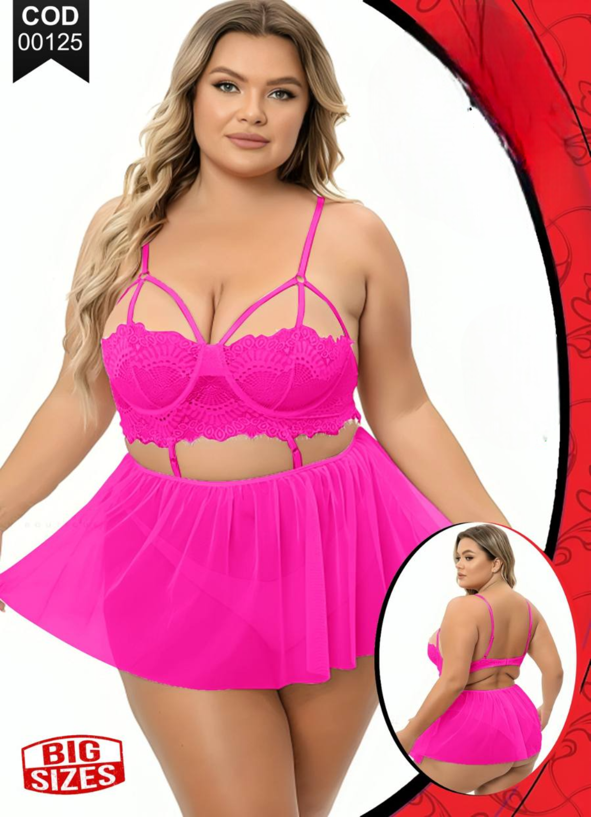 00125 لانجرى شيفون بيج سايز كود