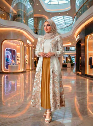 طقم خروج محجبات 4 قطعة حريمى كود 3044