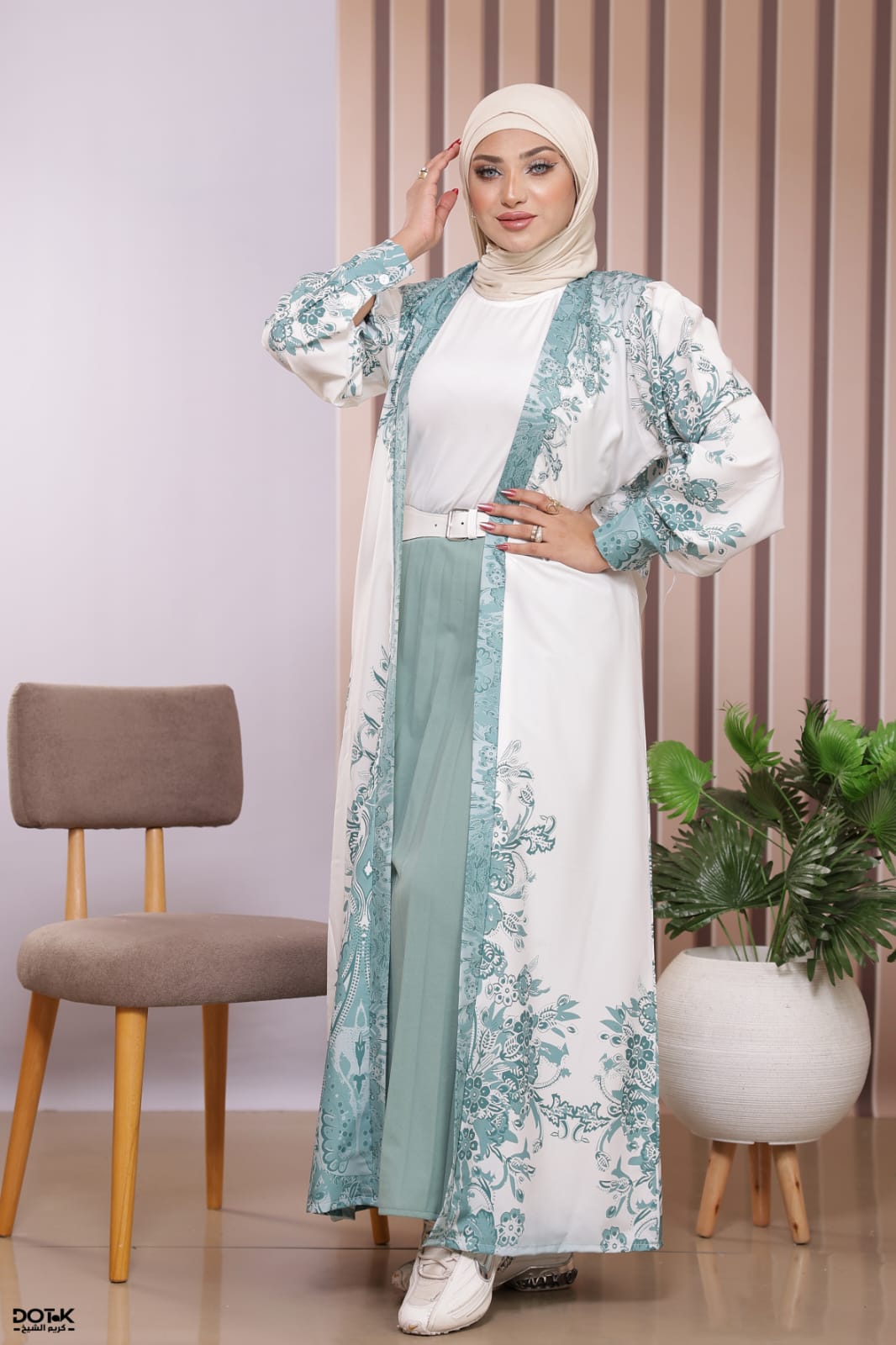 A3045 طقم خروج محجبات 4 قطعة حريمى كود