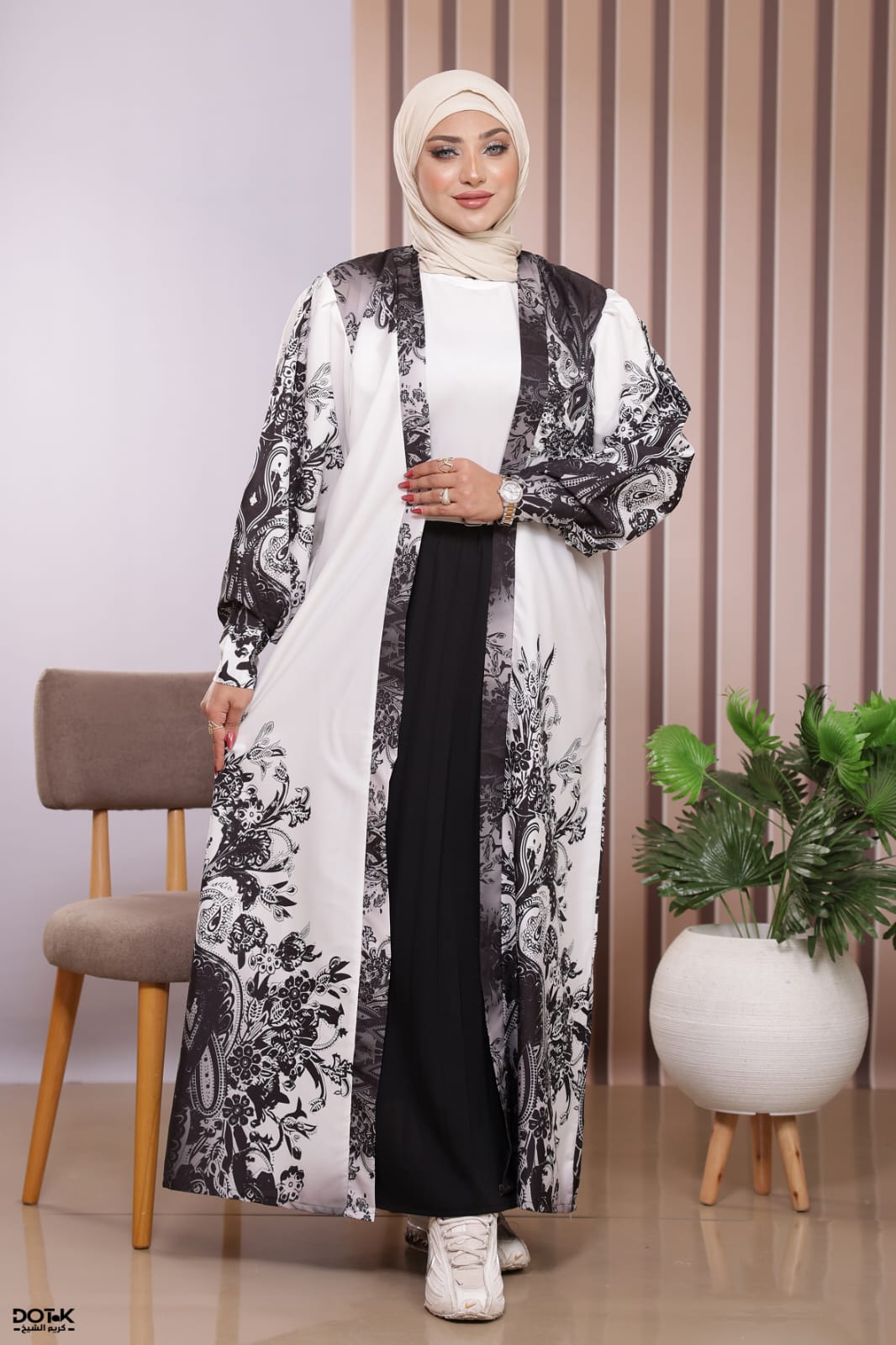 A3045 طقم خروج محجبات 4 قطعة حريمى كود