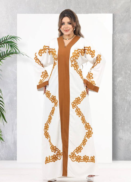 لون ابيض A102  عبايه منزلي كود