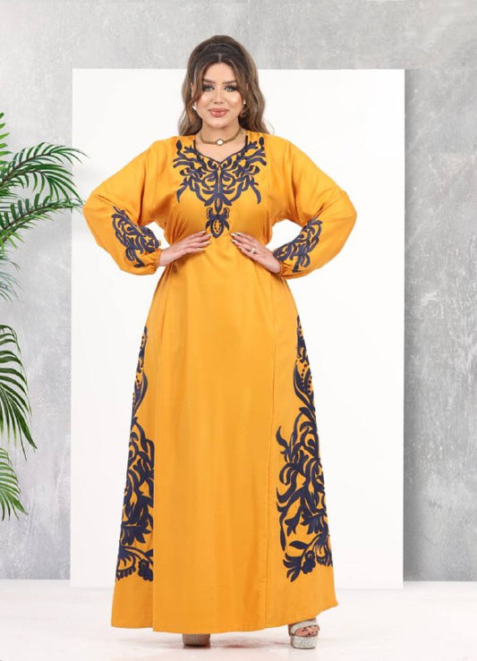 لون اصفر A103  عبايه منزلي كود