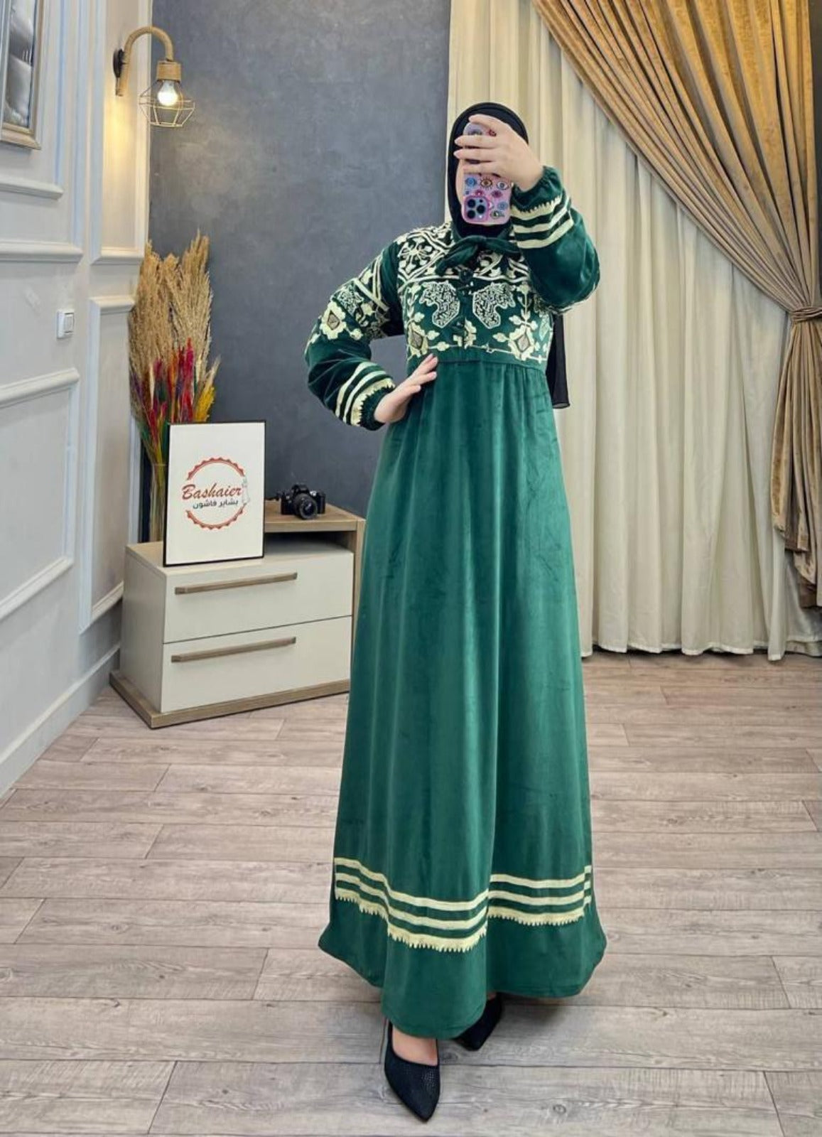 عباية بيتي شتوي قطيفة 6063