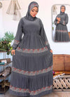 M S Y من S102 فستان محجبات رمادي
