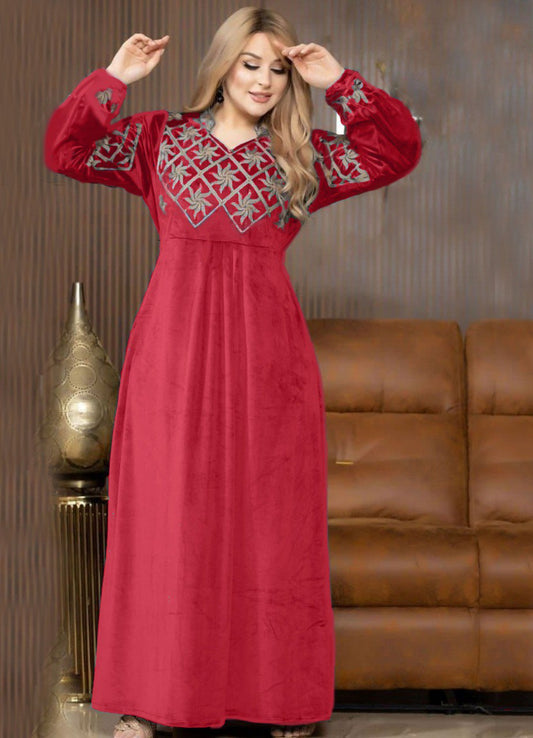 عباية بيتي شتوي قطيفة 6044