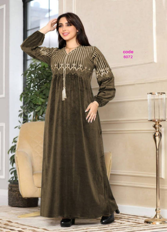 عباية بيتي شتوي قطيفة 6072