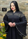 عباية خليجي سوداء  حرير خروج حريمى كود 224