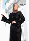 عباية خليجي سوداء  حرير خروج حريمى كود 1461