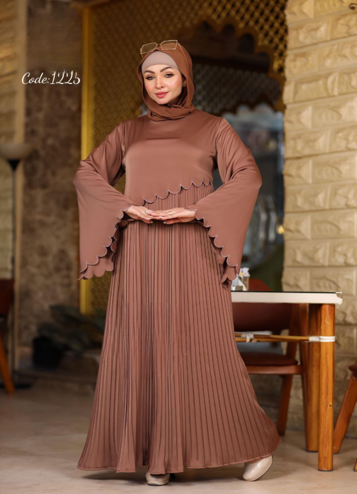 عبايه حرير توتك  استرس  حريمى كود 1225