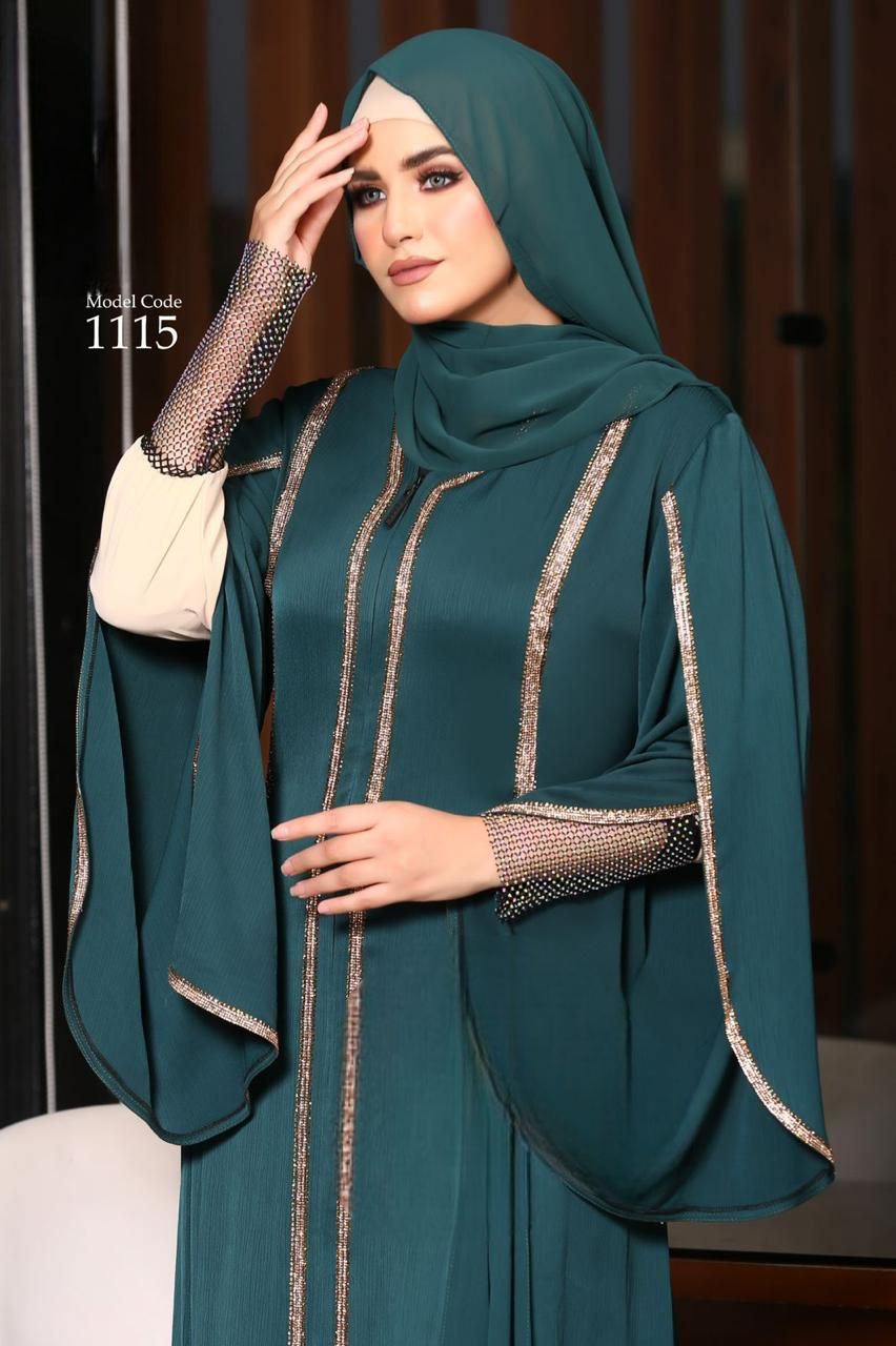 عبايه كريشه كام شبك سلكون  حريمى كود 1115