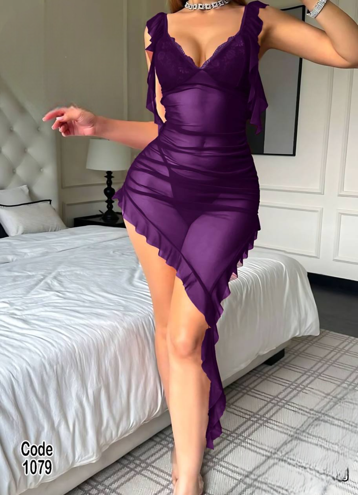 لانجرى شيفون فري سايز كود 1079