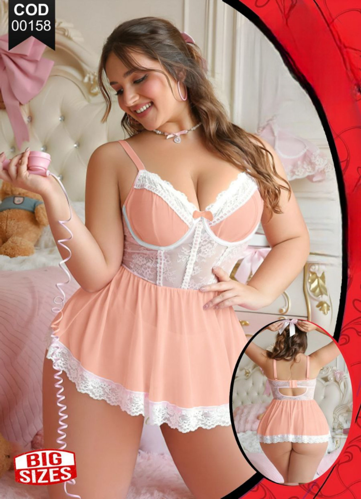 00158 لانجرى شيفون بيج سايز كود