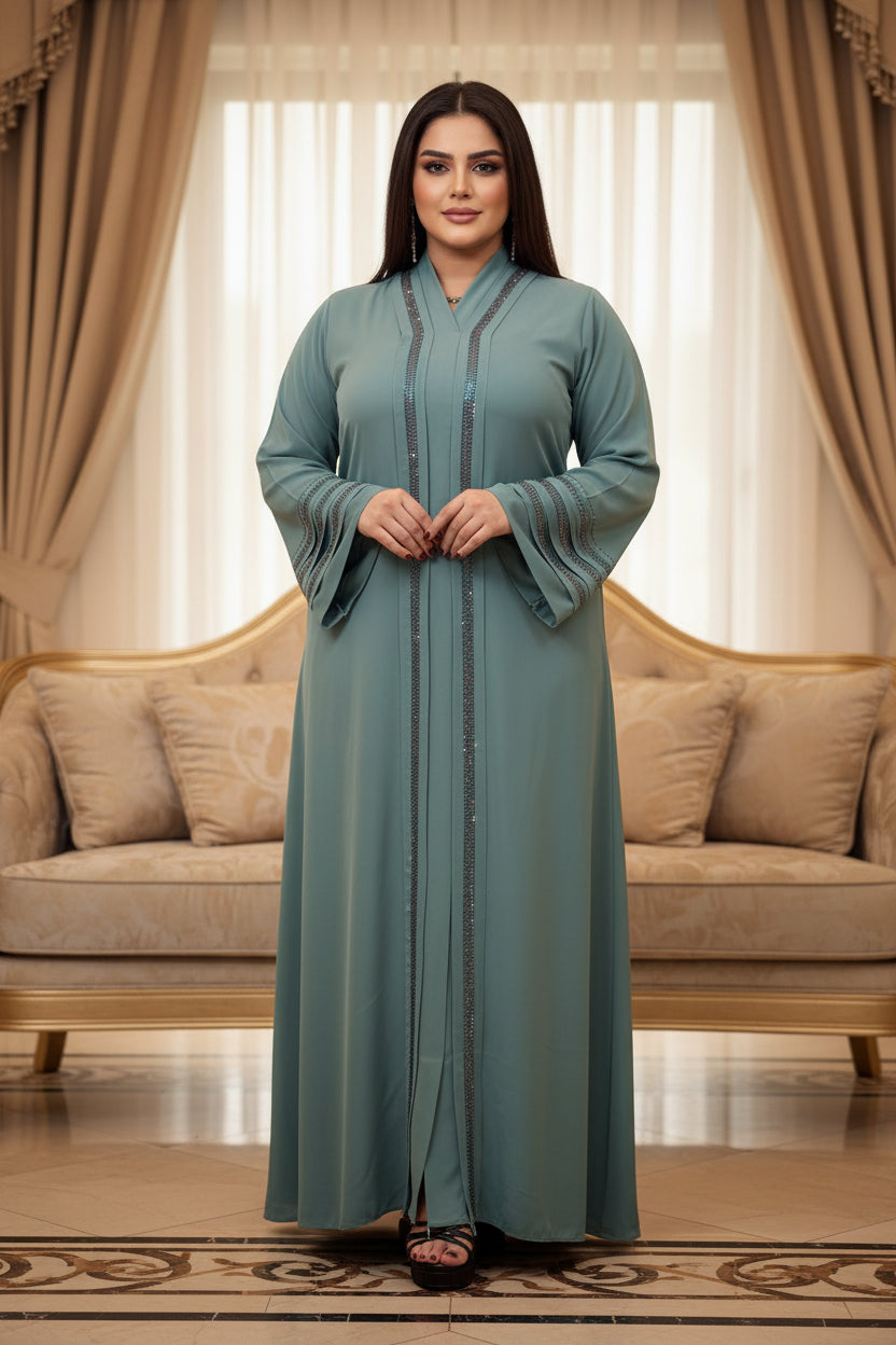 عبايه خليجي تطريز كمبيوتر  حريمى كود 200