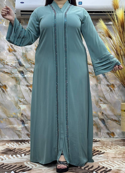 عبايه خليجي تطريز كمبيوتر  حريمى كود 200