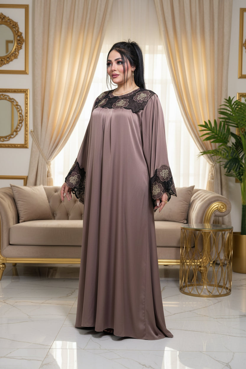 عباية خليجي حرير خروج حريمى كود 340