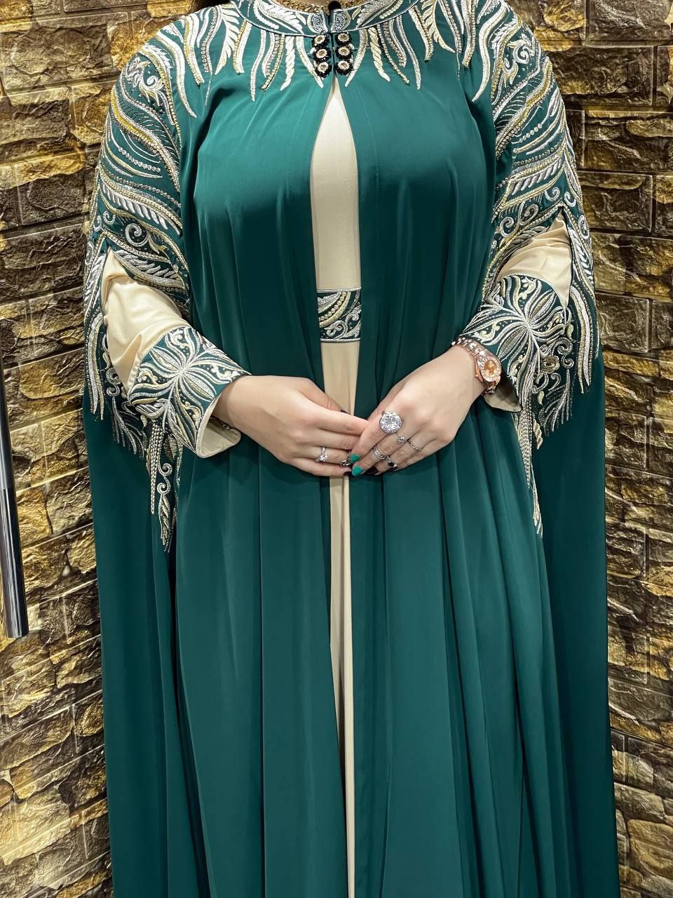 ملحفة كاب قطعتين حرير تطريز وهاندميد حريمى كود 700