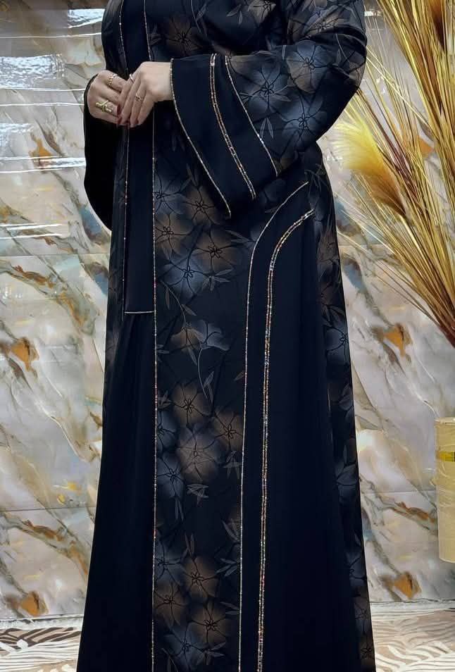 عبايه كوريشه مشجر سلكون حريمى كود 714