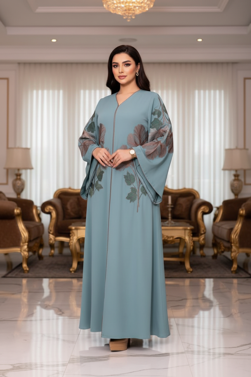 عباية خليجي حرير خروج حريمى كود 002