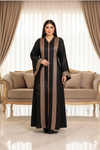 عباية خليجي سوداء  حرير خروج حريمى كود 1160