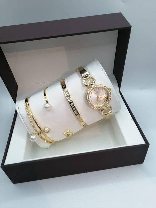 مقاومة للماء بضمان سنه R5059طقم ساعة حريمي