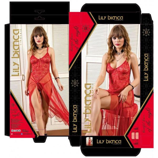 لانچري ليلي بيانكا طويل احمر 1605