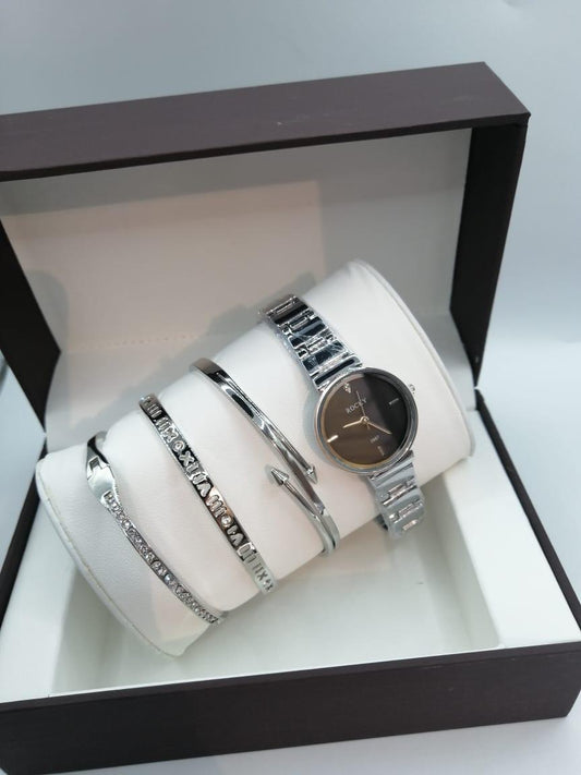 مقاومة للماء بضمان سنه R5055طقم ساعة حريمي