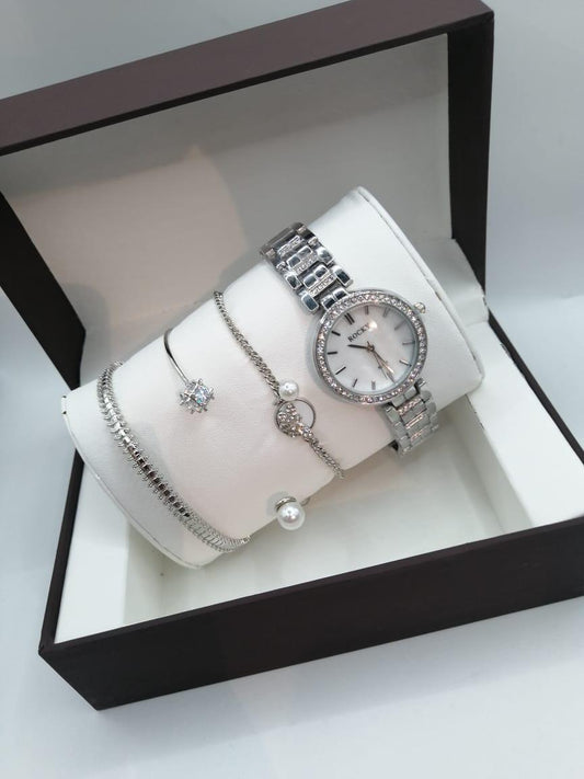 مقاومة للماء بضمان سنه R5054 طقم ساعة حريمي