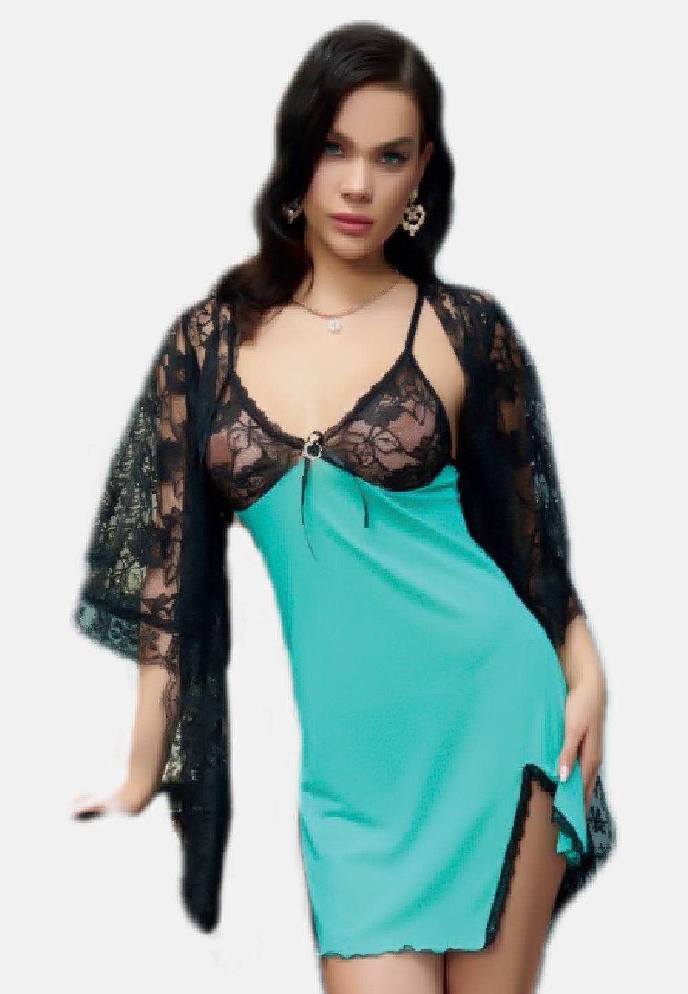 لانجيري 2 قطعة ستان 8039