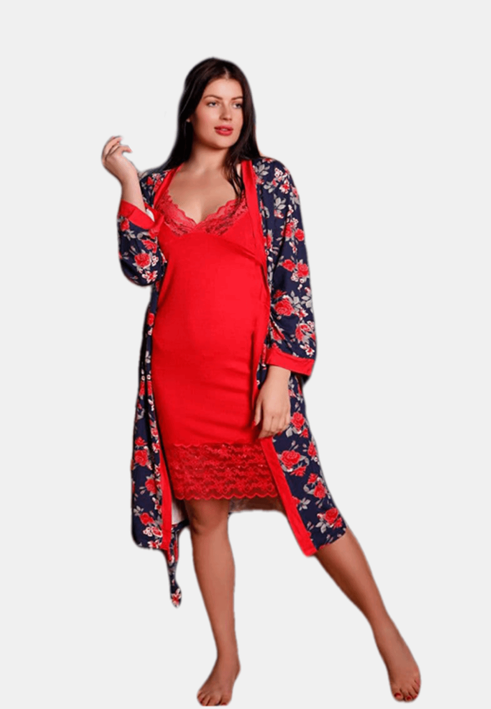 فستان+ روب منزلى كود 7013