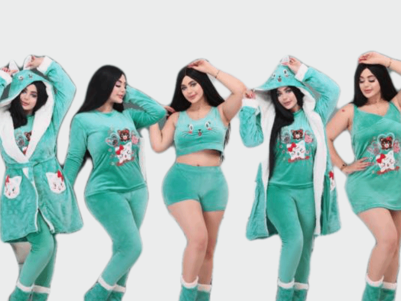 بيجامة 9 قطع اكس لارج لبني 1003