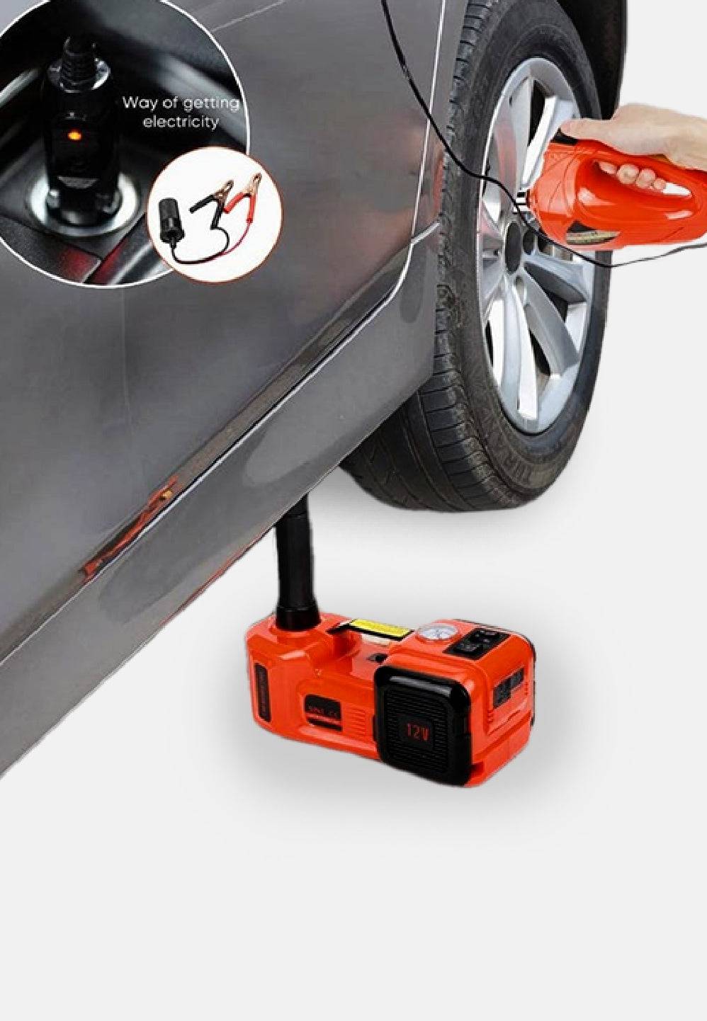 رافعة هيدروليك للسيارة 5 طن بالمنفاخ ومفتاح الكفرات