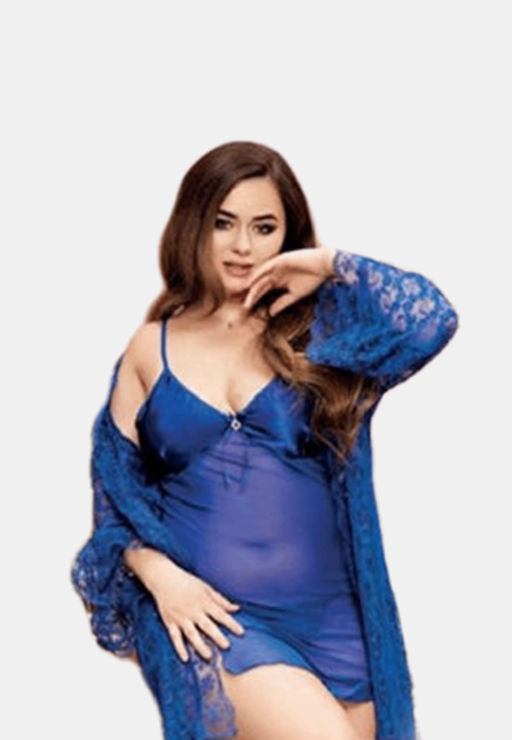 لانجيري 2 قطعة ستان 8034