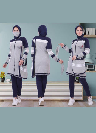 طقم محجبات كود 912 جراي