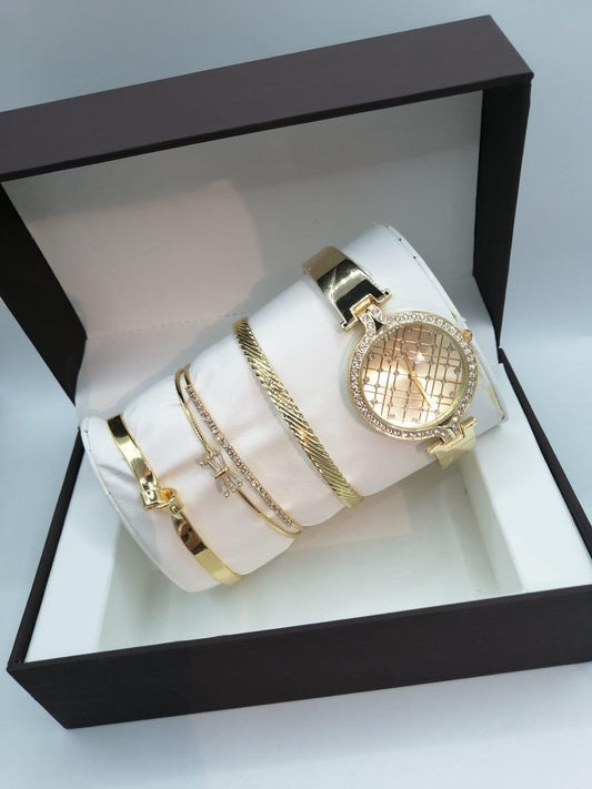 مقاومة للماء بضمان سنه R5064طقم ساعة حريمي