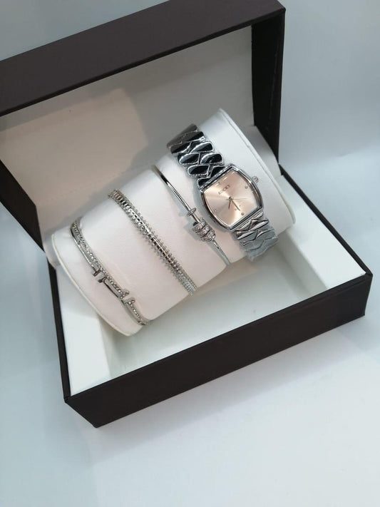 مقاومة للماء بضمان سنه R5066طقم ساعة حريمي