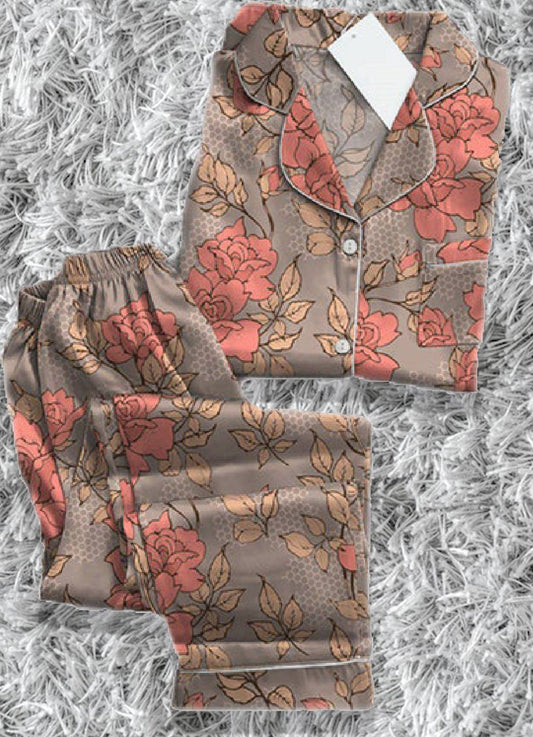 لانجيري 2 قطعة ستان  5050 اورانج