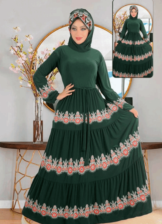 فستان محجبات 025 عسكري