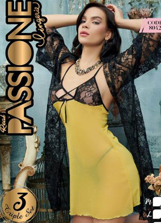 لانجيري 2 قطعة شبفون 8042 تركي من لبسي