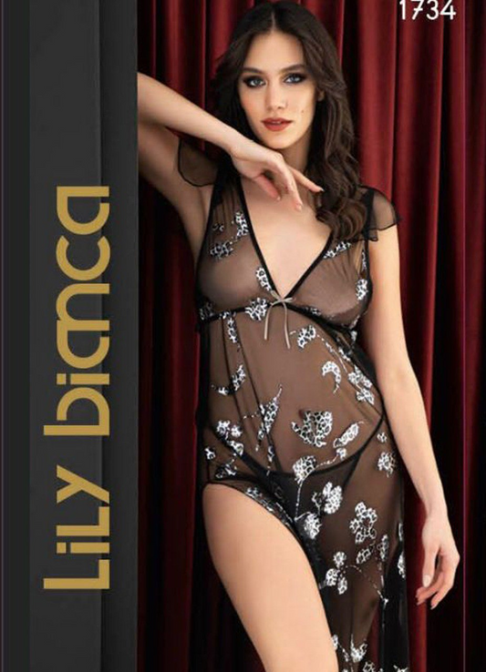 لانجيري شيفون  تركي ناعم من لبسي 1734 طويل