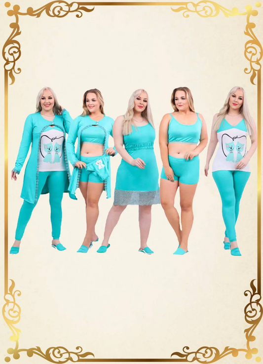 طقم حريم السلطان بيجامة نسائية 9 قطع كود 925 من لبسي