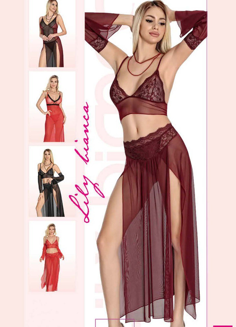 1832 بيبي دول تركي طويل شيفون من لبسي